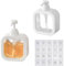 Seifenspender mit Etiketten, 2 Stück 300/500ml Pumpspender, Lotionspender mit 20 Etiketten, Transparent Acryl Duschgelspender für Küche Bad (500 ML)