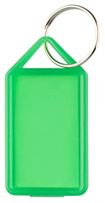 Paulat Klapp-Anhänger, Schlüsselanhänger aus Kunststoff mit Ring, aufklappbar und beidseitig lesbar & beschriftbar, Nr. 12 (mittel), 8 Farben (20 Stück, transparent-grün (24))