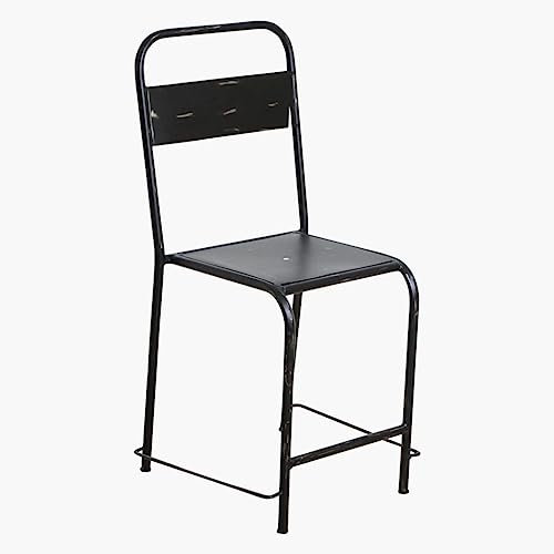 Vintage Stuhl Easy Stapelbar Schwarz Shabby Chic Meallstuhl Outdoor Gartenstuhl