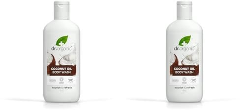 Dr Organic, Virgin Coconut Oil Body Wash, Natural, Vegan, Cruelty Free, Paraben & SLS Free, Hydrating, 250ml (Pack of 2)