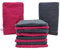 kidparadise Gants de Toilette Taille 14x22 cm 100% Coton - Lot de 10 Gants de Toilette Fushia-Gris