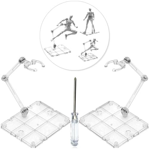 XISTEST Figuren Ständer, Action Figure Ständer, Action Figuren Ständer Figuren Halter Actionfigur Stand Ständer mit 1 Stück Schraubendreher, Klar (2PCS)