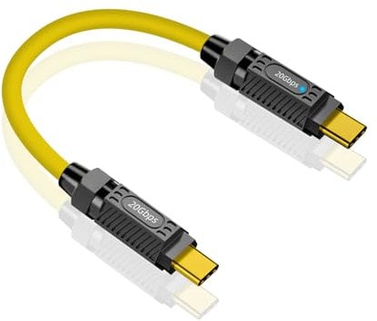 Maxhood Short USB C to USB C Cable 20cm, 140W & 20Gbps & PD3.1, Short Type C Cable with LED Indicators, Support 8K@60Hz for Thunderbolt 3, MacBook Pro, External SSD