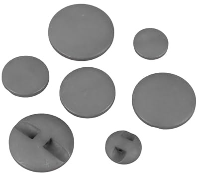MYMERCERY Lot mit 6 klassischen Tunnelknöpfen grau anthrazitGröße 18mm