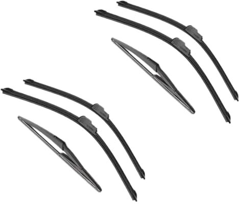 Automotive Wischerblatt Für R&enault Für Clio 2 MK2 1998-2005 21+21+12 Vorne Hinten Wischerblätter Weiche Gummi Auto Windschutzscheibe Auto Wischerblätter(Farbe:6 wipers)