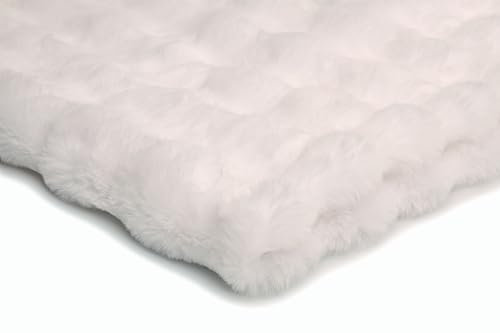 Kunstfell Bubble, Kaninchenfell, einseitig, meterwaren Textilien, 50 x 180 cm (Weiß)