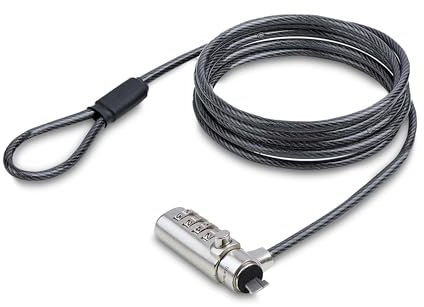 StarTech.com Schlankes K-Slot Laptopschloss, 2m Kabelschloss/Zahlenschloss, Notebook Diebstahlschutz/Sicherheitsschloss