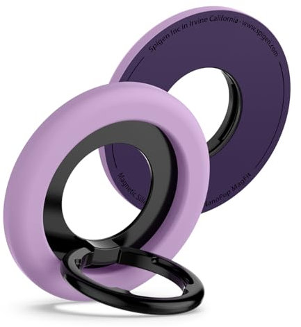 Spigen NanoPop MagFit MagSafe Ring Magnet Halterung, 135° Verstellbarer Ringhalter für iPhone 17/16/15 Pro Max Air, MagSafe Hülle für Pixelsnap Pixel 10 Pro Fold XL, Samsung Galaxy S25 Ultra - Lila