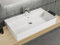 Aqua Bagno Basic, Design Waschbecken im modernen Stil, Waschtisch aus Keramik, Aufsatzwaschbecken in weiß | 80x45x13cm
