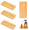 4 Stück Bambus Tablett Rechteckige, Untersetzer, Holz Servierplatte, Bambustablett Bambusuntersetzer für Untersetzer Tee Kaffee Kuchen 17,8 x 8,7 cm