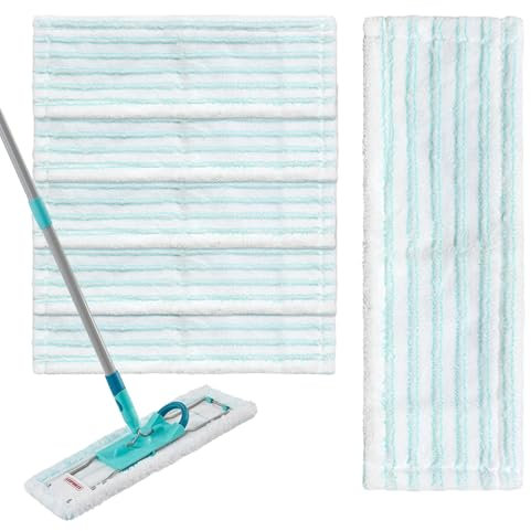 6 Pièces Serpillères de Rechange pour Leifheit Clean, 38x15cm Housses de Rechange en Microfibres, Housse pour Balai à Plat Nettoyante et Absorbante, Housse Polyvalente Tous Sols