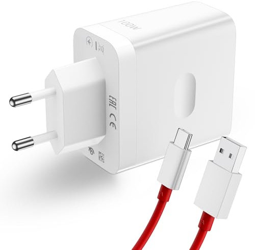 Cargador USB y Cable USB C para OnePlus Nord CE4 Nord 4 5G Nord 2T,100W 8A SUPERVOOC Carga Rápida Adaptador de Cargador y Tipo C Cable 1M para OnePlus 13 12 12R 11 11R 10T OnePlus Ace 3 2 5 Pad Pro