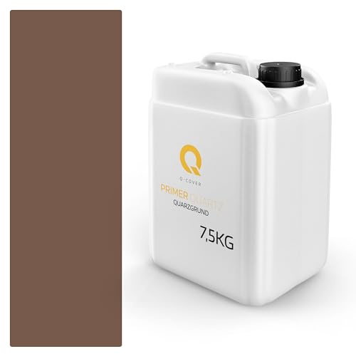 Q-COVER Quarzgrund für buntsteinputz 7.5 kg Dunkelbraun M83 acrylatdispersion grundiermittel innen & außen für wände und decken haftgrund grundiermittel grundierung putzgrund ca. 0,3-0,4 kg/m36