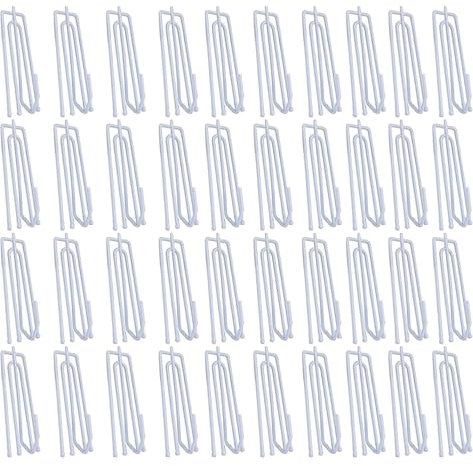 40 ganci per tende in acciaio inox, colore bianco, ganci per tende e anelli per tende