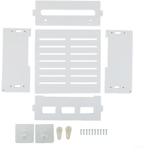 Gdfnmogo Wall-Mounted WiFi Router Storage Box Wireless Cable Organizer Living Room TV Accessories Holder Plastic Rack Heat Dissipation White(D)