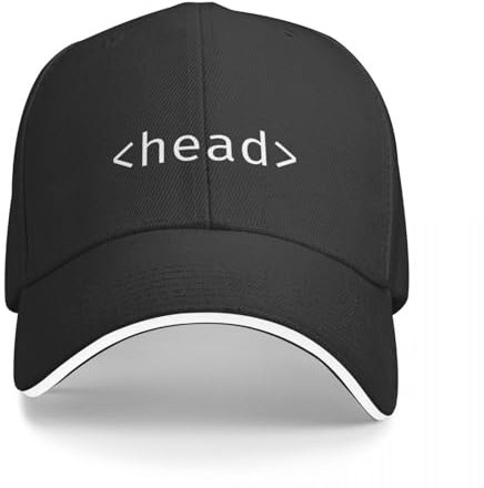 ECUXSRHN Basecap für Herren Schwarze Baseballcap Head HTML Coder Webentwickler. Wild Ball Hat Strandtasche Herrenkappen