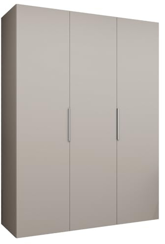 MEBLE KRYSPOL - Kleiderschrank - Drehtürenschrank - Schrank 150x202x52cm - Moderner Garderobenschrank Schlafzimmer, Flur, Jugendzimmer - Farbe Kaschmir, Griff Kaschmir - Marbella 1 150