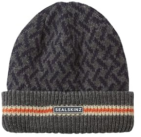 SEALSKINZ Unisex Waterproof Arminghall | Cold Weather Jacquard Roll Cuff Beanie Beanie Hat