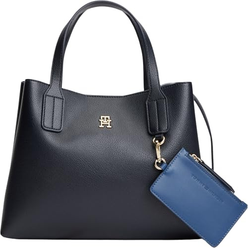 Tommy Hilfiger TH Icon Mini Satchel Aw0aw18722 Damenhandtasche, Space Blue, One Size