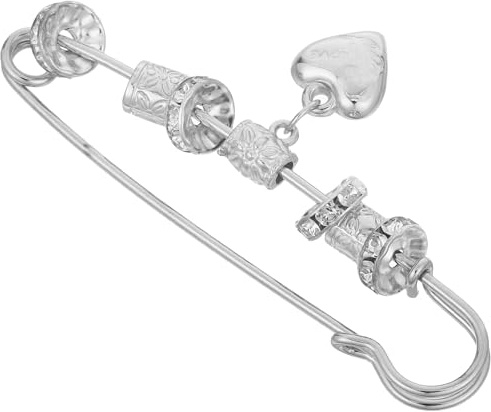 Gadpiparty Sicherheitsnadeln Schmuck, Vintage-brosche mit Silberner Schnalle, Herz-anstecknadel, Strickbrosche für Strickjacken und Schals, Dekoratives Damenaccessoire