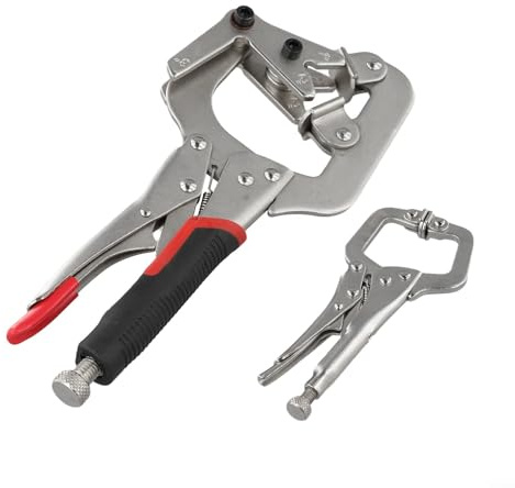 Welding Clamp Set 10Inch Pipe Plier and 5Inch CClamp for Stable and Reliable Pipe Grip
