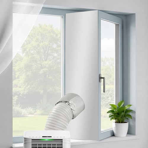Ninonly 400CM Sellado Ventana Aire Acondicionado para Aires Acondicionados y Secadoras Fácil de Instalar Eficaz Bloqueo del Aire Caliente,para Ventanas,Tragaluces Ventanas Correderas cordón ajustable