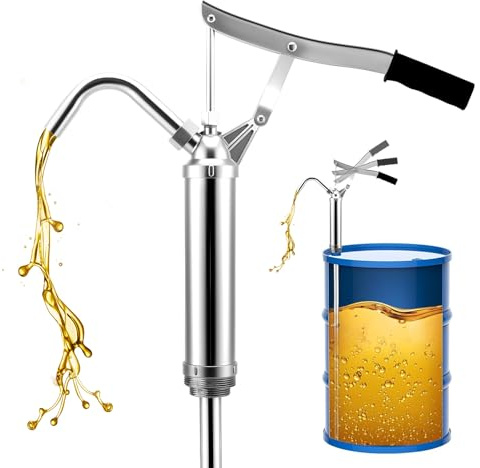 Pompa a mano per fusti Benzina,pompa per benzina per taniche da 55 galloni,pompa per olio per trasmissioni in acciaio al carbonio,pompa a leva per fusti Pompa per olio motore,olio idraulico e diesel