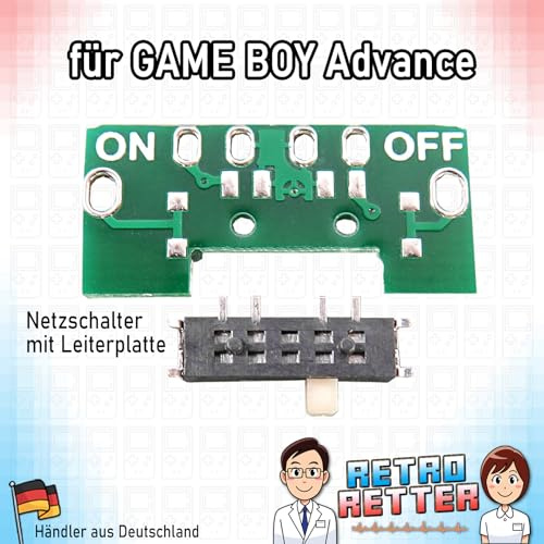 RetroRetter Netzschalter + PCB für GameBoy Advance/GBA Strom AN AUS Schalter Regler