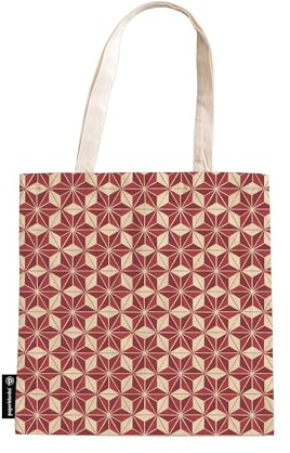 Hishi (Ukiyo-e Kimono Patterns) Canvas Bag: Canvas Bag, interior zippered pocket, holds up to 7 kilos