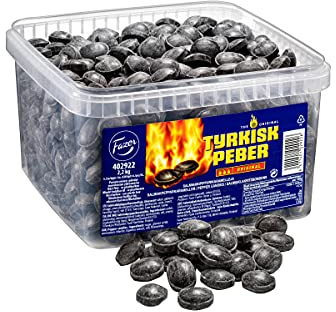 Fazer Tyrkisk Peber - Original - Finnish - Salty Liquorice - Salmiak - Salmiac - Salmiakki - Boiled - Hard - Caramel - Candy - Box 2,2 kg