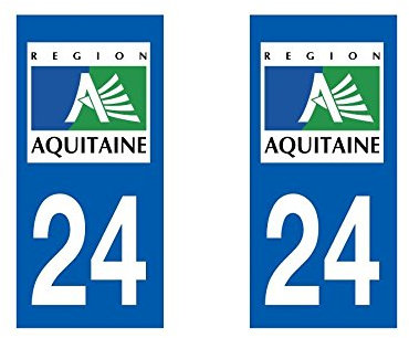 Aufkleber, Kennzeichen für Autos, Département Aquitaine, Aquitaine / 24 Dordogne