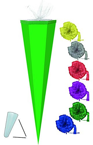 alles-meine.de GmbH Schultüte Rohling - dunkel Grün - 35 cm incl. Schleife mit Kreppabschluß - Zuckertüte - zum Basteln, Bemalen und Bekleben Bastelschultüte