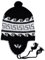 Gamboa Alpaca Lluchu Wintermütze mit Ohrenklappen Anden Design - Grau oder Orange, Schwarz, Einheitsgröße