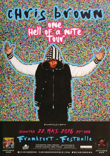 Chris Brown - Hell of A Nite, Frankfurt 2016 » Konzertplakat/Premium Poster | Live Konzert Veranstaltung | DIN A1 «