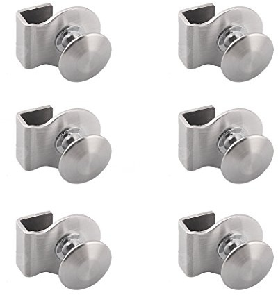 SeeRaphee Glass Door Knob Stainless Steel Handle Pull Knob Punching Free for Bathroom Office Glass Door 6 PCS