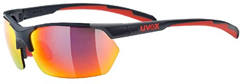uvex sportstyle 114 - Outdoorbrille für Damen und Herren - verspiegelt - inkl. Wechselscheiben in den Filterkategorien 0, 1 und 3 - grey red/red - one size