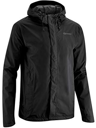 Gonso Save Light, Herren Fahrradjacke, Wasserdichte Regenjacke, Wasserdicht bis 10.000 mm & winddicht, G-Tex, 2-Lagenlaminat & getapte Nähte, Weite Passform, PFC-frei, Schwarz, Gr. M