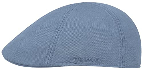 Stetson Texas Cotton Flatcap UV Schutz 40+ Unifarbene Schirmmütze Frühjahr Sommer taubenblau L (58-59 cm)