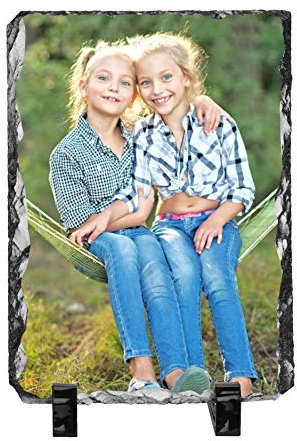 YJZQ Cadre Photo en Pierre Personnalisé Plaque de Support Photo Cadre à Photo pour Famille Amoureux Animal domestique Cadre Mariage rectangulaire Ronde Cœur