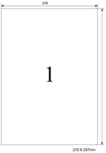 A4 Etiketten selbstklebend weiß 210 x 297 mm 100 Etiketten Universal matt geeignet für Laser/Inkjet/Kopierer