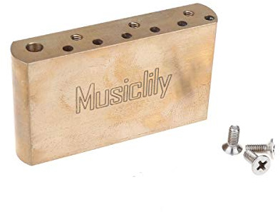 Musiclily Ultra 52,5mm Messing Standard MIM Style Tremolo Block 42mm | für Mexico Fender Standard 6-Schrauben-Strat im Vintage-Stil E-Gitarre