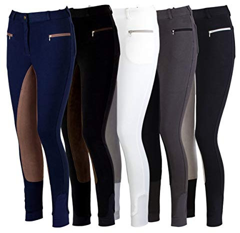 RL24 Damen Reithose Vollbesatz Flex BASICLINE HKM by Reiterladen24 dunkelgrau/schwarz 46