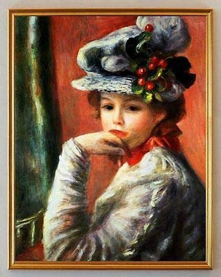 Kunstdruck Junges Mädchen mit weiÃŸem Hut Impressionismus Auguste Renoir LW A1 39