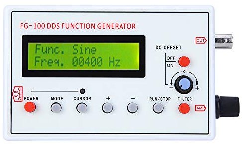 Generador de funciones, 1HZ-500KHZ FG-100 DDS Generador de señales funcionales Medidor de frecuencia Módulo de fuente de señal Contador de frecuencia Osciloscopio