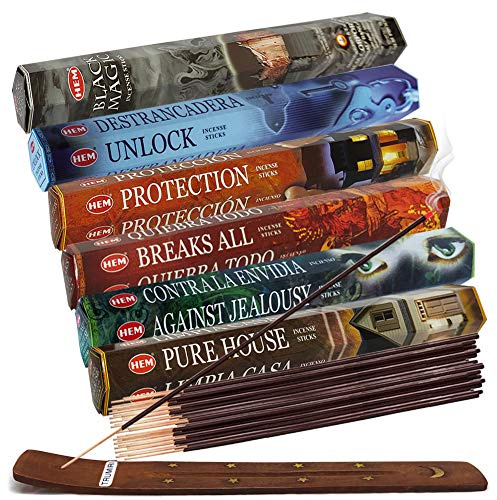 Hem Lot de 6 bâtons d'encens Assortis #21 et Porte-encens avec 6 parfums sur Le thème de la Sorcellerie