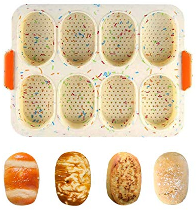 Mini Bandeja para Hornear Baguette, Bandeja para Hornear Mini Baguette, Molde para Baguette Perforada Antiadherente, Molde para Baguette para Hornear Pan, Pan Francés, Panecillos de Pan 23.8 * 34.5 cm