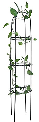 Enrejado de obelisco de jardín para plantas trepadoras, soporte de plantas grandes, marco de enrejado de metal de 1,9 m de alto, para plantas, flores, verduras, enrejado de jardín, obeliscos para