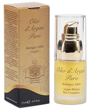 Olio di Argan Puro 100% Biologico Certificato - Idratante Naturale Anti-invecchiamento per la pelle, viso, corpo e capelli Ricco di Proprietà nutrienti, rigeneranti e ristrutturanti (15 ml)