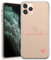 TULLUN Personalised Phone Case for iPhone 13 Pro - Clear Soft Gel Custom Cover Horizontal Colour Name & Heart Bottom Individual Style Initials Name Text - Pink