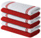 Infinitee Xclusives Premium Tea Towels | Pack of 6 | 100% Cotton |38 x 64 cm| Ultra Soft & Highly Absorbent Terry Dish Towels for Kitchen, Bar & Daily Household Cleaning Use |Passionate Red|